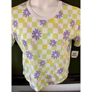 Rebellious One Floral Checkered Top - Small